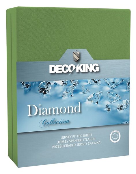 Bavlněné prostěradlo DecoKing DIAMOND zelené