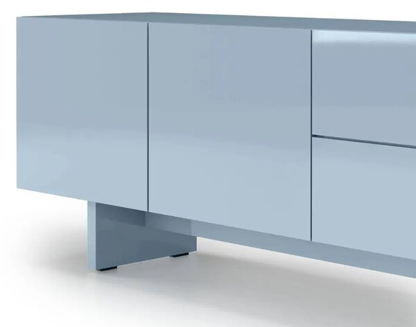 -25 % Dny MOMENTI– NovaNook Lesklý modrý TV stolek Glam 160 x 38 cm