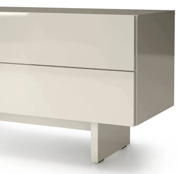 -25 % Dny MOMENTI– NovaNook Lesklý béžový TV stolek Glam 160 x 38 cm