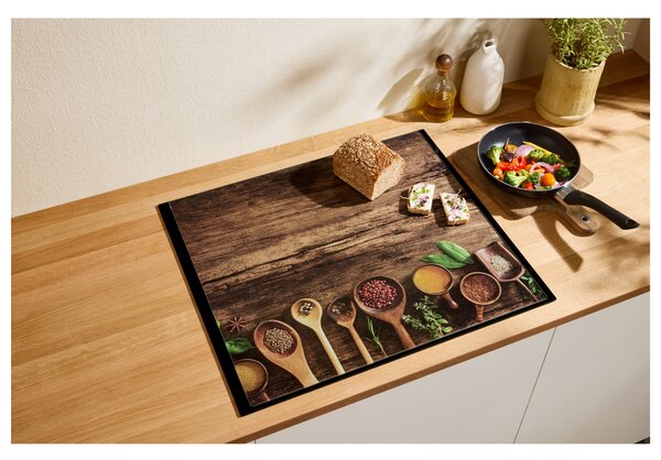 Silvercrest® Skleněná krycí deska na varnou desku (vzhled dřeva) (100405420003)