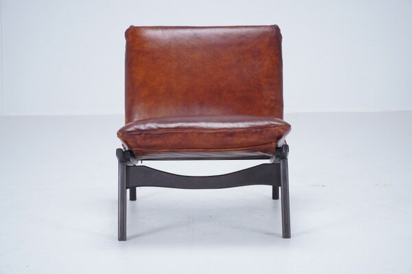 Kožené křeslo DT77 Barva nohou: Anthracite, Kůže: Black
