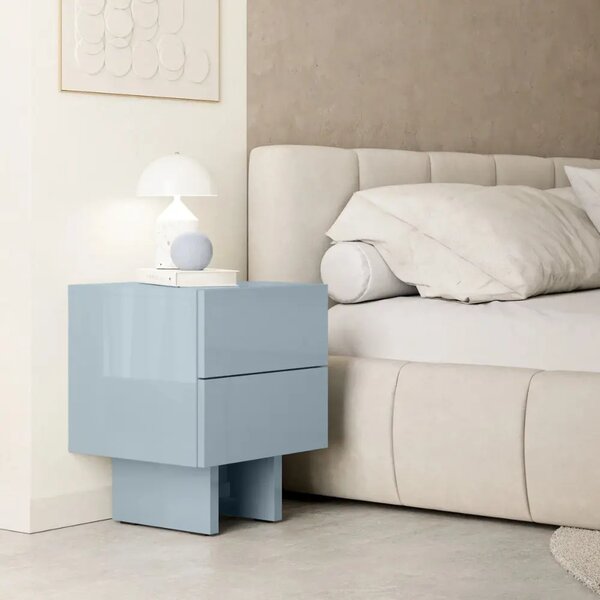 Nova Nook Lesklý modrý noční stolek Glam 40 x 38 cm
