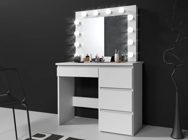 Bestent Toaletní stolek s LED zrcadlem Cleopatra White