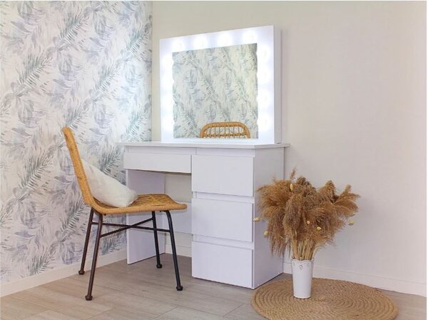 Bestent Toaletní stolek s LED zrcadlem Cleopatra White