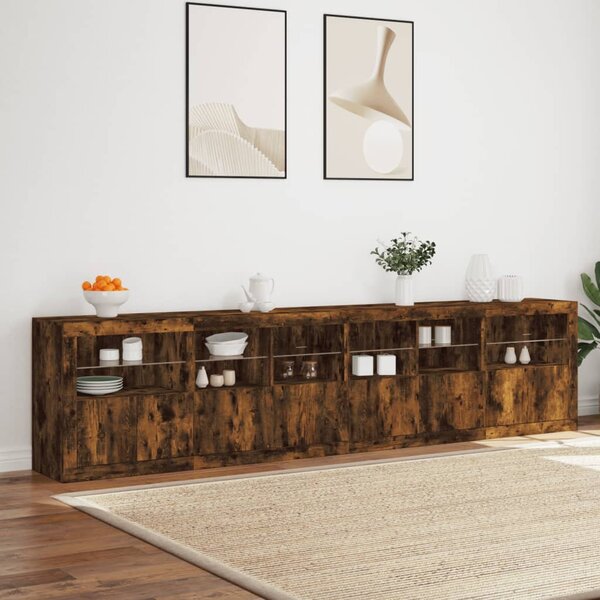 Příborník s LED osvětlením kouřový dub 283 x 37 x 67 cm 3209020