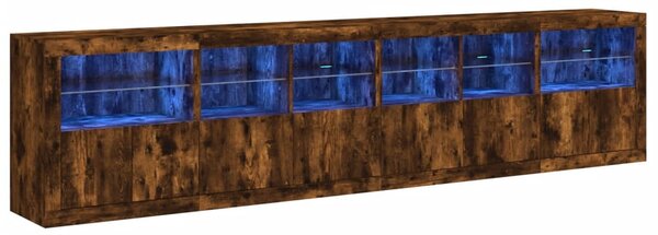 Příborník s LED osvětlením kouřový dub 283 x 37 x 67 cm 3209020