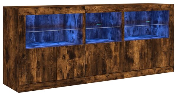 Příborník s LED osvětlením kouřový dub 162 x 37 x 67 cm 3208999