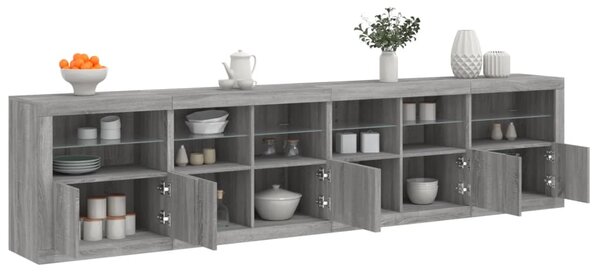 Příborník s LED osvětlením šedý sonoma 283 x 37 x 67 cm 3209021