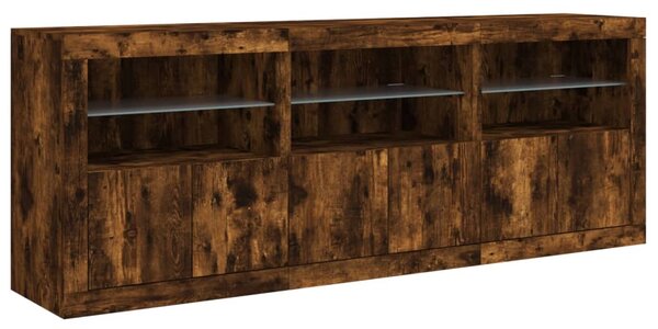 Příborník s LED osvětlením kouřový dub 181,5 x 37 x 67 cm 3209006