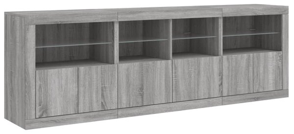 Příborník s LED osvětlením šedý sonoma 202 x 37 x 67 cm 3209014