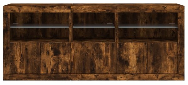 Příborník s LED osvětlením kouřový dub 162 x 37 x 67 cm 3208999