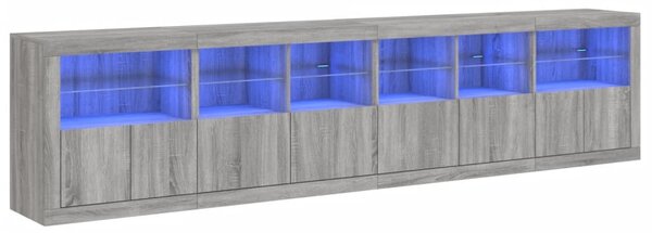 Příborník s LED osvětlením šedý sonoma 283 x 37 x 67 cm 3209021