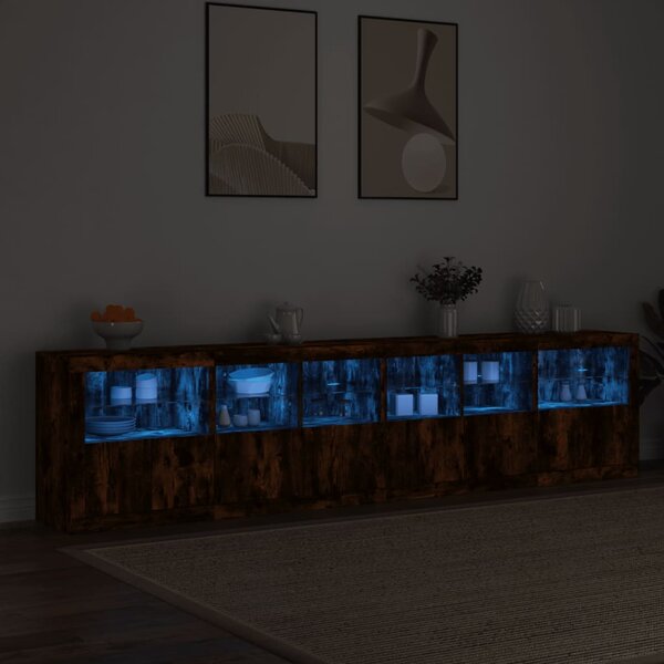 Příborník s LED osvětlením kouřový dub 283 x 37 x 67 cm 3209020