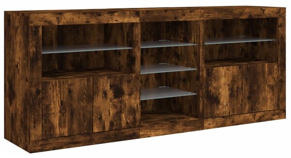 Příborník s LED osvětlením kouřový dub 162 x 37 x 67 cm 3209034