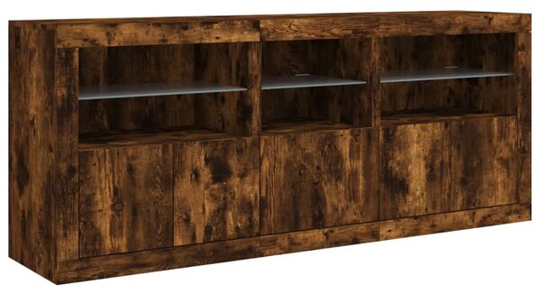 Příborník s LED osvětlením kouřový dub 162 x 37 x 67 cm 3208999