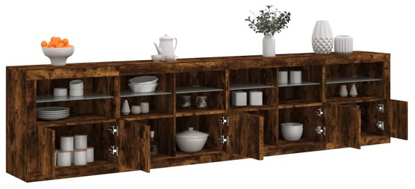 Příborník s LED osvětlením kouřový dub 283 x 37 x 67 cm 3209020