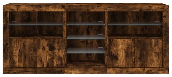 Příborník s LED osvětlením kouřový dub 162 x 37 x 67 cm 3209034