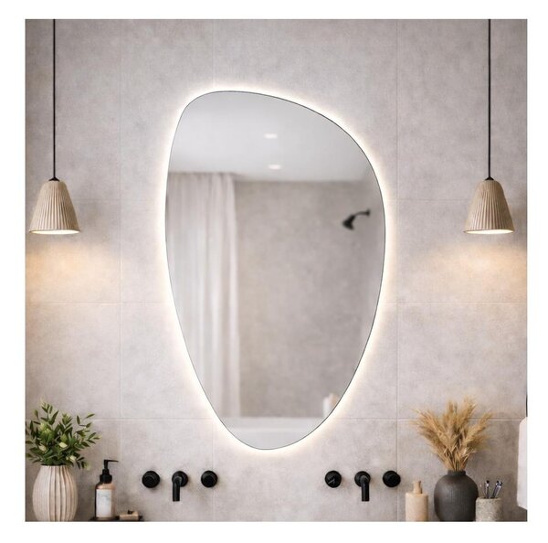 Baltica Design- LED Zrcadlo s pods. STONE FLUID LED/15W/230V 4500K 92x55 cm IP65