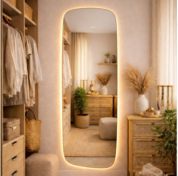 Baltica Design- LED Zrcadlo s pods. STONE CALM LED/15W/230V 2700K 155x50 cm IP65