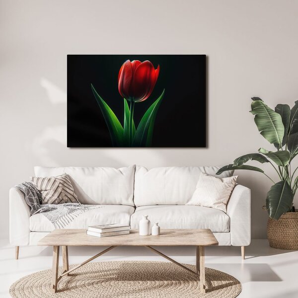 Obraz červená tulipánová elegance