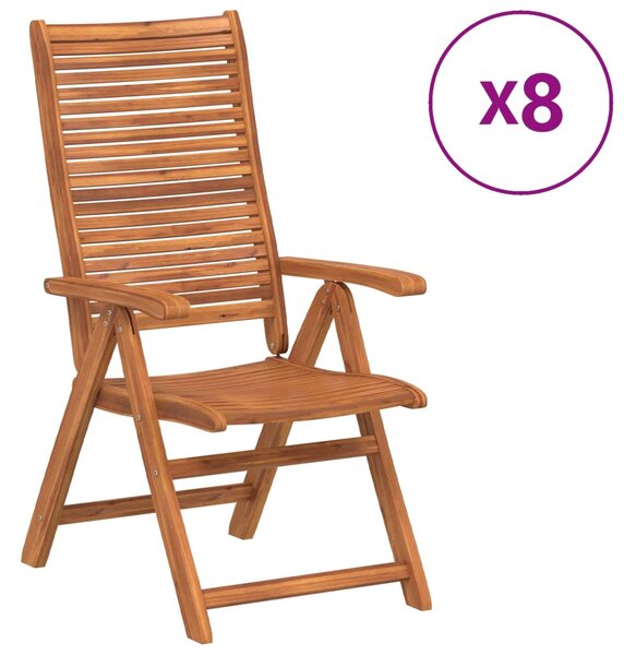 Skládací polohovací křesla 8 ks 56x72x107 cm masivní akácie 3214479