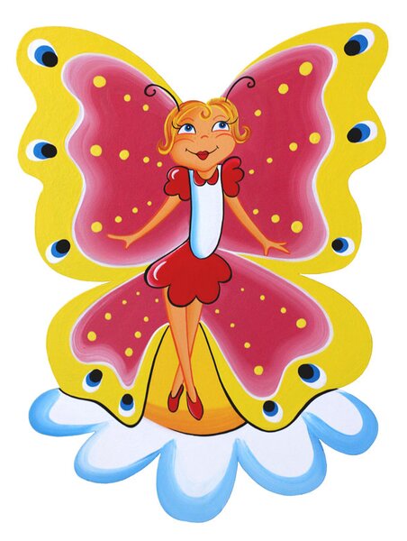 Dětská nástěnná dekorace ze dřeva motýl Matylda