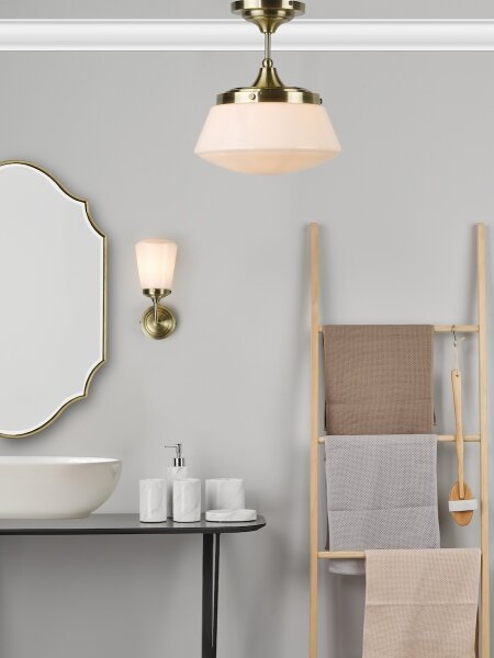 Där Lighting CAD0175 -Koupelnový přisazený lustr CADEN 1xE27/60W/230V IP44 mosaz