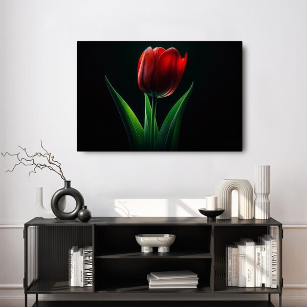 Obraz červená tulipánová elegance