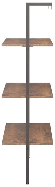 3patrová opěrná police tmavě hnědá a černá 64 x 35 x 120,5 cm 336380