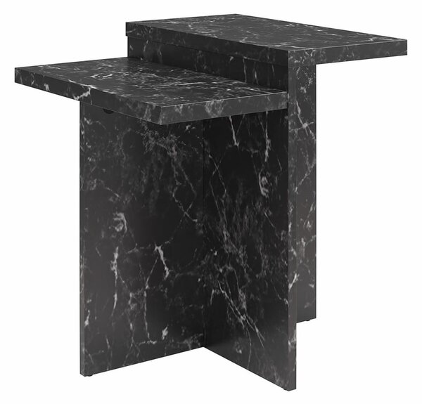 Černý konferenční stolek v dekoru mramoru 56x56 cm Brielle – CosmoLiving by Cosmopolitan