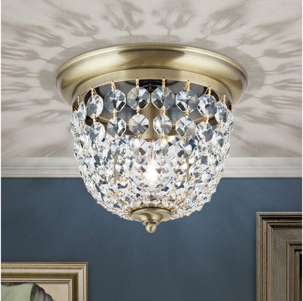 Orion DLU 1840/26-Křišťálové str. svítidlo PLAFOND 1xE27/40W/230V pr.26 cm bronz