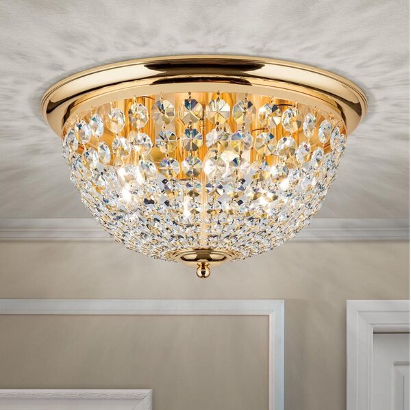 Orion DLU 1840/47-Křišťálové str. svítidlo PLAFOND 6xE27/40W/230V pr.47 cm zlatá