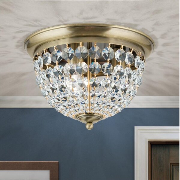 Orion DLU 1840/35-Křišťálové str. svítidlo PLAFOND 3xE27/40W/230V pr.35 cm bronz