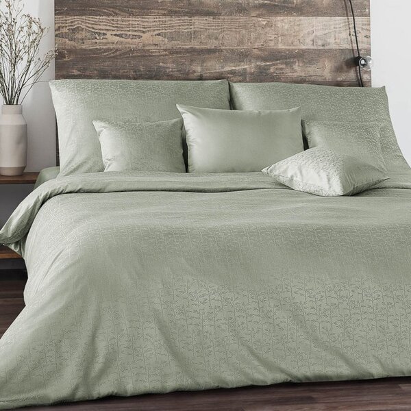 Luxusní damaškové povlečení Bamboo - šedozelená: 1x 200x220cm, 2x 70x90cm
