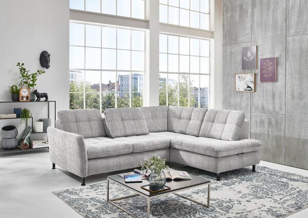 ROHOVÁ SEDAČKA, textil, světle šedá Beldomo Style - Sedací soupravy