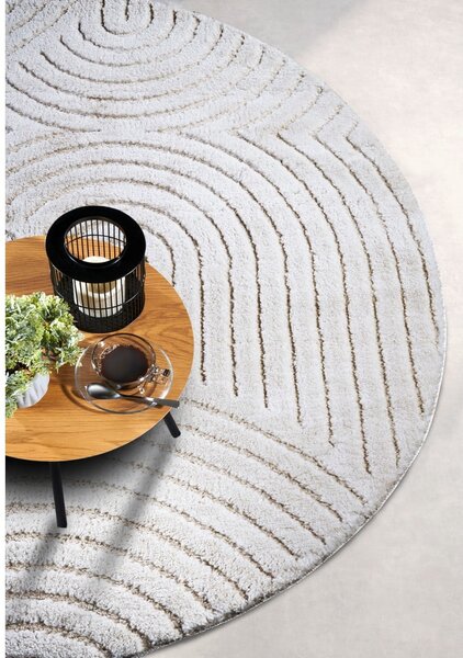Bílý kulatý koberec ø 160 cm Panglao New York White – Elle Decoration