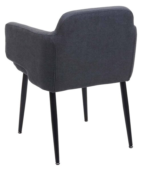 Sada 6 jídelních židlí HWC-L13, čalouněná židle kuchyňská židle s područkami, látka/textil kov antracitová