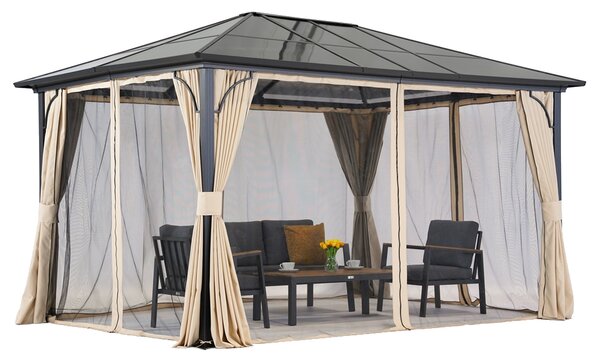 Moderní zahradní altán Santiago Premium 3x3,6 m Garden Point béžový