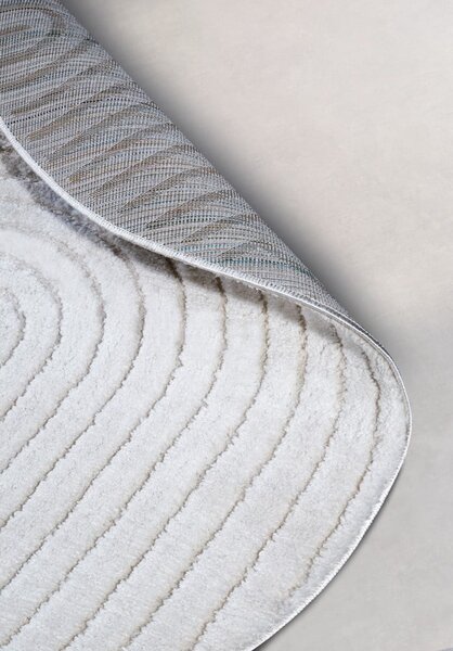 Bílý kulatý koberec ø 160 cm Panglao New York White – Elle Decoration
