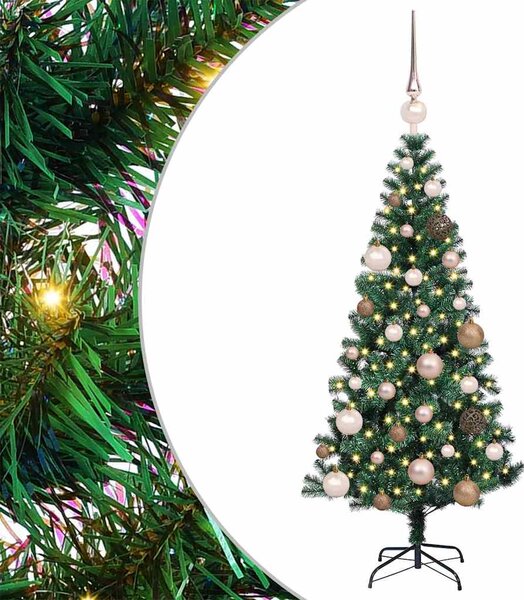 Umělý osvětlený vánoční stromeček Zelená 120 cm PVC a kov 3396734