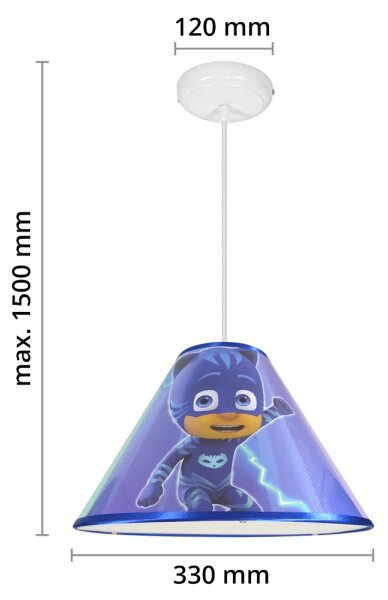 Dětský lustr na lanku PJ MASK 1xE27/40W/230V