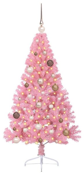 Umělý osvětlený vánoční stromeček Růžová 150 cm PVC 3397061