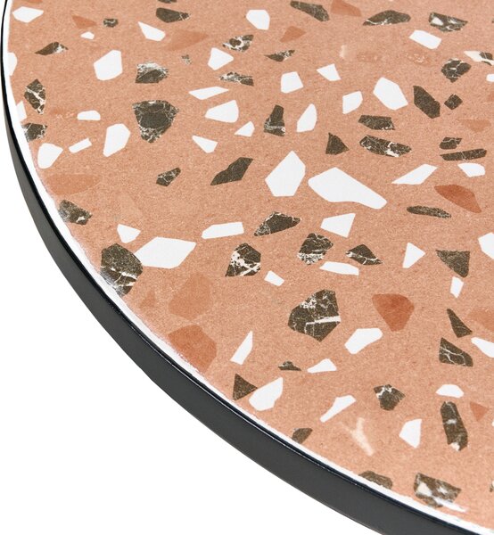 Bistro stolek ADRANO 60 cm 60 cm Terrazzo efekt Kov Černá