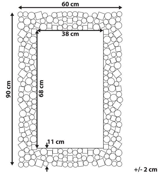 Zrcadlo MERNEL 60 cm x 90 cm Stříbrná