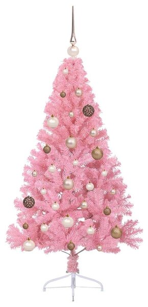 Umělý osvětlený vánoční stromeček Růžová 150 cm PVC 3397061