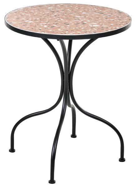 Bistro stolek ADRANO 60 cm 60 cm Terrazzo efekt Kov Černá