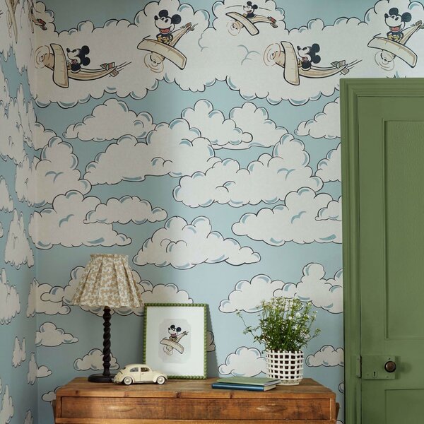 Sanderson Mickey In The Clouds - panel Odstín tapety: Sea Salt