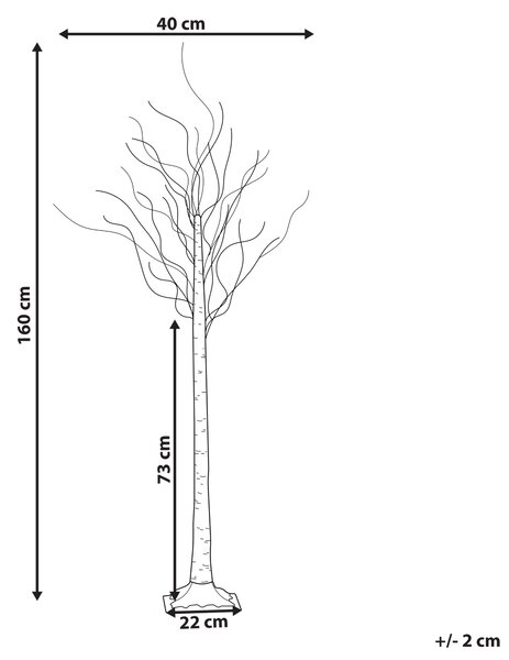 Venkovní dekorace LED LAPPI 160 cm Vánoční stromek Bílá