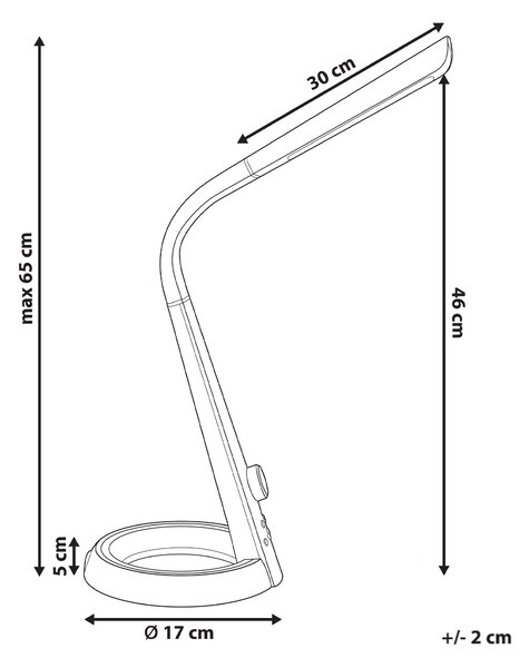 LED stolní lampa CANOPUS s USB portem Stříbrná