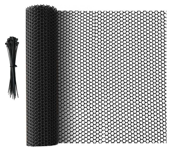 Plotová zábrana zvířata - Plastová zábrana pro zvířata - 10 m x 40 cm - Černá - Stříhatelná